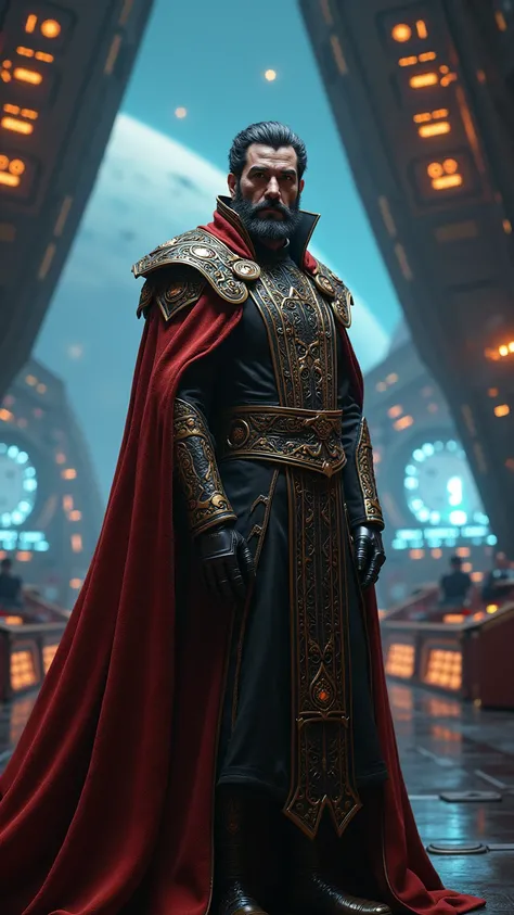 Fatih Sultan Mehmet as a futuristic galactic emperor