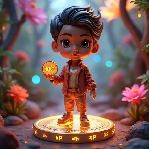 Single-character collectible cartoon figurine with a luxurious and stylized aesthetic. The figurine represents both ((male and female)) real-life humans with historical and modern influence immediately recognizable to the general population. Figurine must ...