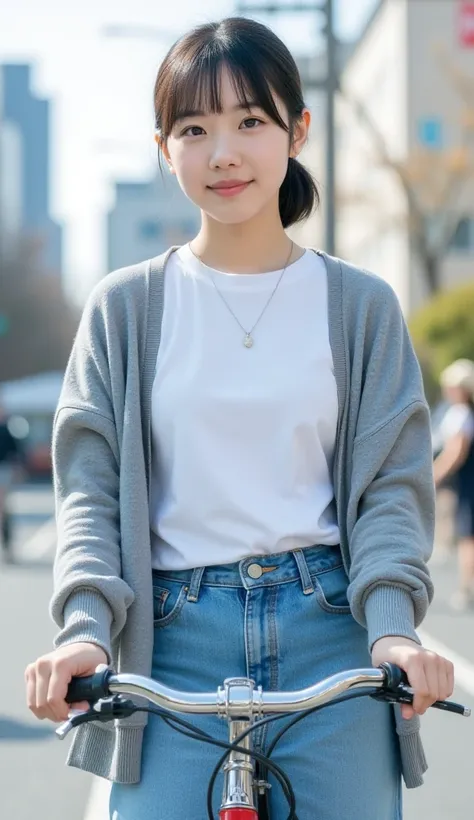 (photo shoot),masterpiece, nsfw,8k,one autumn day,blue sky ,In the Wind ,(Tokyo 15-years cute high school student girl ,Pale skin,height 156Centimeters, head-to-body ratio of 1:6 ,diminutive Medium body, narrow shoulder width,a-cup bust, Up-turned breasts,...