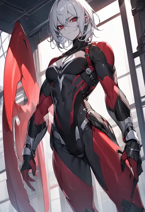 half ghoul human, white hair, red hawk eyes, archer class, a hawk on the side, slender physique, black clothes, 8k high definition