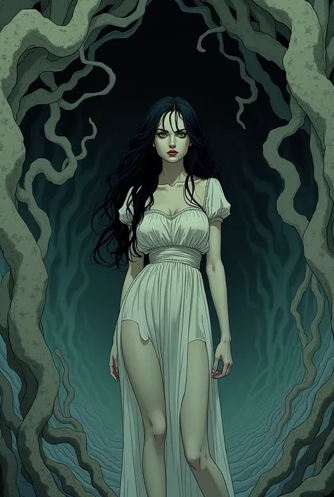 Make me Lana del Rey in Junji Ito's animation style