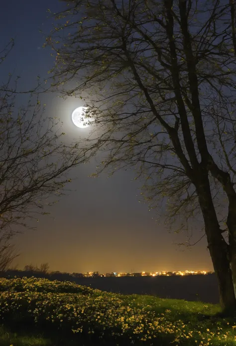 hazy moon (esp. on a spring night)