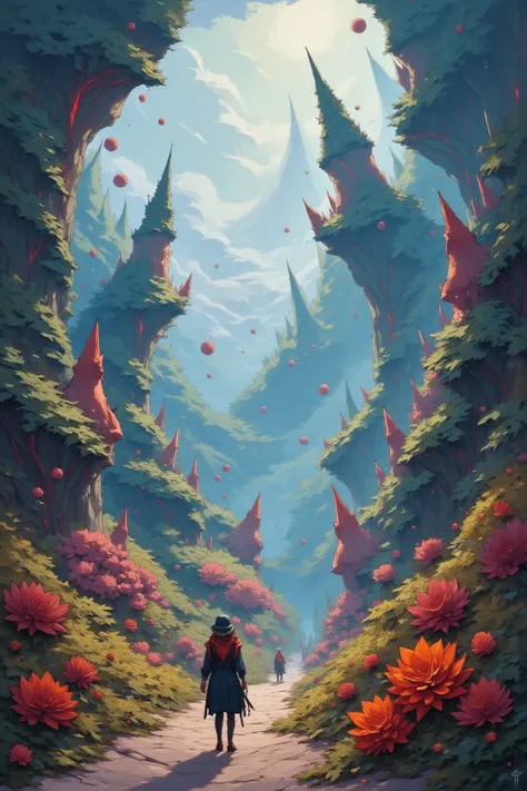 A view of another world in Kagami, a landscape that is the exact opposite of reality, a world to be loved or feared, science fantasy and science fiction, the best image quality.