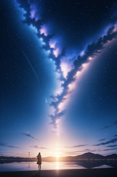 A viral anime-style natural wallpaper in 4K resolution, inspired by digital illustration styles. It depicts the magical French countryside at midnight, featuring luminous flowers, fairy lights, and a mysterious moon emitting a soft glow. The color tones ar...