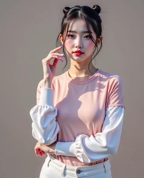  45-megapixel 8K 3D portraits taken with the highest quality camera  .   Canon cameras and Fuji used the highest quality, the most fashionable films  ,   Very realistic images and colors  . Asian model.   Korean girl makeup, very delicate eyes, shiny portl...