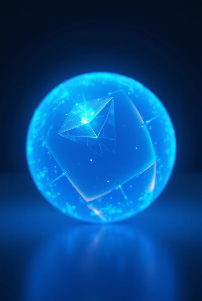 a close up of a blue ball with a diamond on it, tron, dark blue neon light, screensaver, blue light, deviantart, blue realistic 3 d render, trend in behance hd, by Ivan Trush, blue neon light, profile pic, blue theme, icon, icon pack, glowing neon vray, ic...