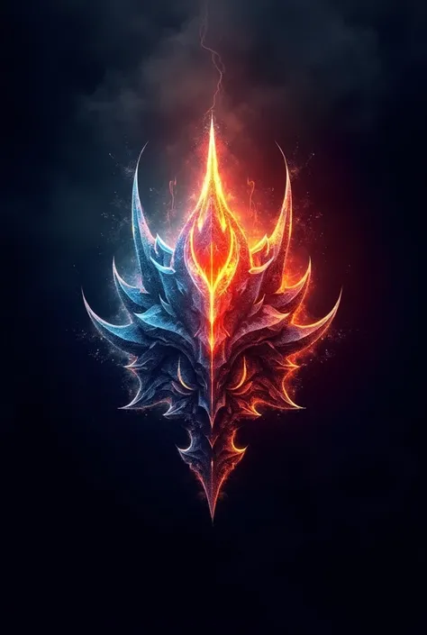 The logo of frost fire lightning is red and there is a darkness effect and there is a rejeni inscription