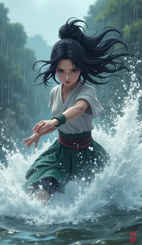 Hinata in the Naruto Seda series makes a splash