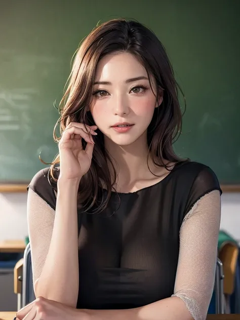 female student , 
(((masterpiece))), ((  best quality)), (( 複雑な Details)), ((  super realistic realism )), ,  mature women,   mature women,   see through,    high definition  , illustration, 1人の mature women,    perfect hands,   Details,  美しい Detailsな目,   ...