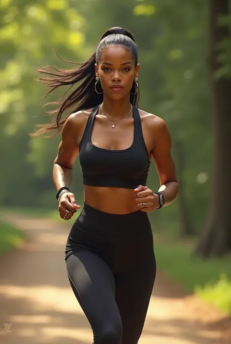 running rihanna in jogging clothes.