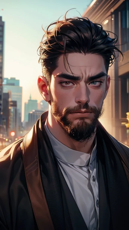 (   best quality,4K,8k,   highres,   masterpiece :1.2),   ultra-detailed   ,(realistic,photorealistic,photo-realistic:1.37),36-year-old man,3 day beard,Beautiful anime,Portraits,strong,Masculine,    with black hair  ,sharp jaw,     mesmerizing eyes     ,  ...