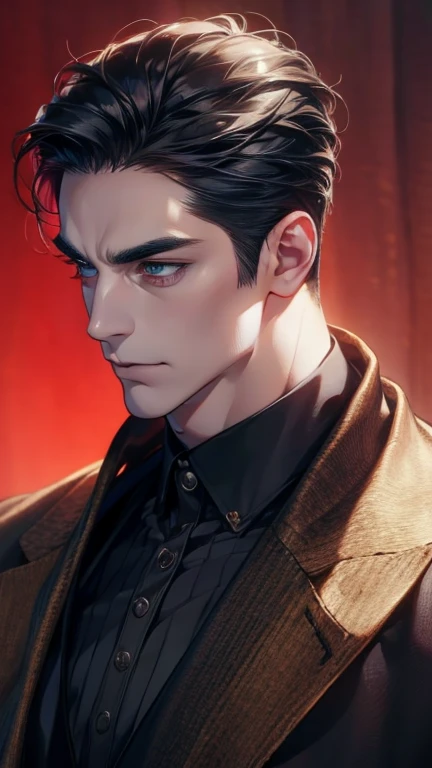 (   best quality,4K,8k,   highres,   masterpiece :1.2),   ultra-detailed   ,(realistic,photorealistic,photo-realistic:1.37),36-year-old man,3 day beard,Beautiful anime,Portraits,strong,Masculine,    with black hair  ,sharp jaw,     mesmerizing eyes     ,  ...