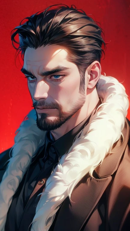 (   best quality,4K,8k,   highres,   masterpiece :1.2),   ultra-detailed   ,(realistic,photorealistic,photo-realistic:1.37),36-year-old man,3 day beard,Beautiful anime,Portraits,strong,Masculine,    with black hair  ,sharp jaw,     mesmerizing eyes     ,  ...