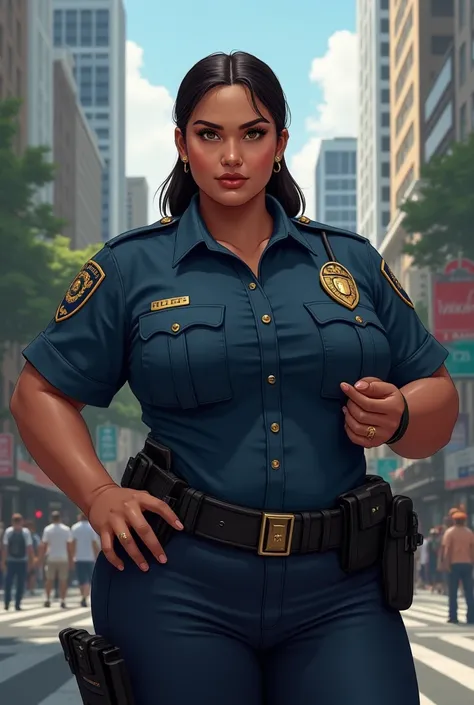 a plus size filipina police woman