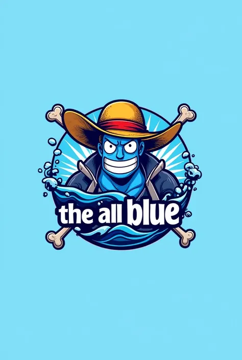 Restaurant logo named ‘the all blue’ with one piece anime theme