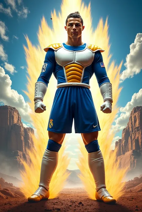 Cristiano Ronaldo wearing Prince Vegeta's armor 