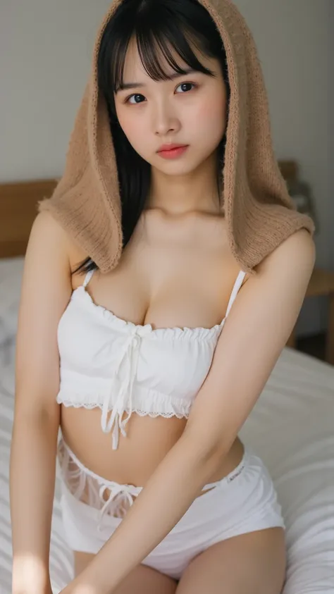  full body photo、 very detailed on trends 、masterpiece、 best quality、 super high definition、 original、 perfect lighting、Too exposed、 emphasizes cleavage 、 maid cosplay、 garter stockings、 Katyusha、A sunny、indoor、 gravure shooting、 sexy、 slender、