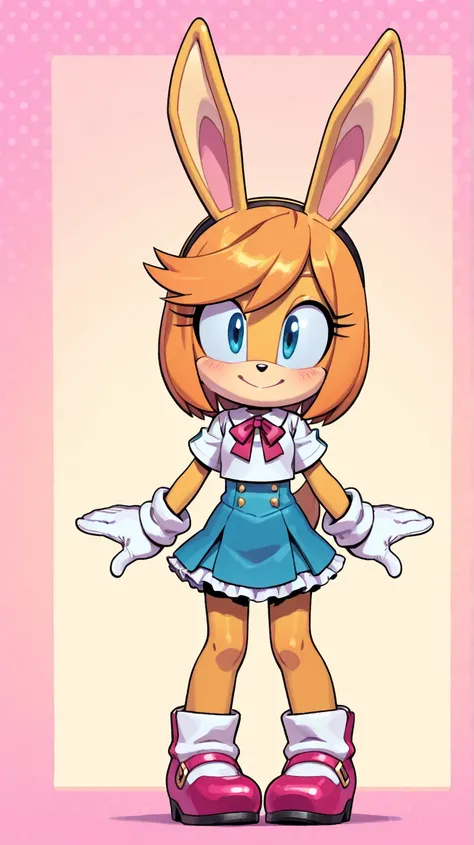 Female furry cute adorable beautiful kawaii nice sassy fancy sara the Bunny Sakuraplatinum_illustriousxl sonic idw style evan stanley 