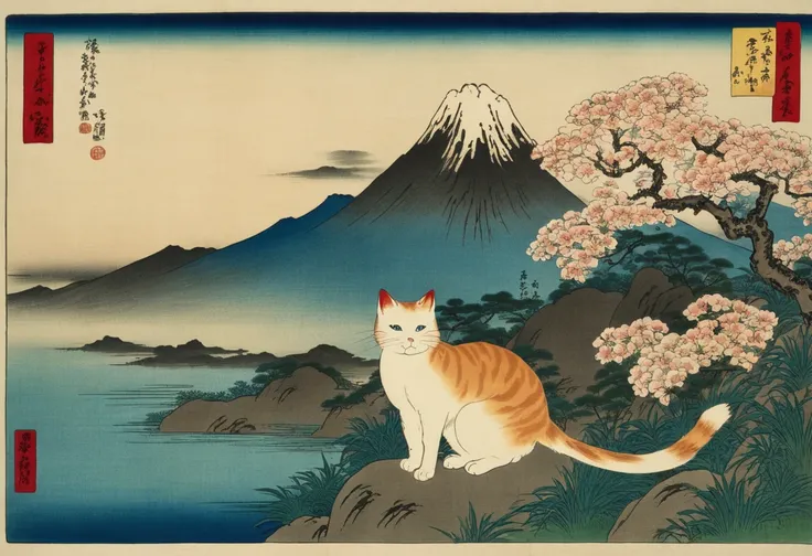 A beautiful and delicate cat　Hiroshige Utagawa