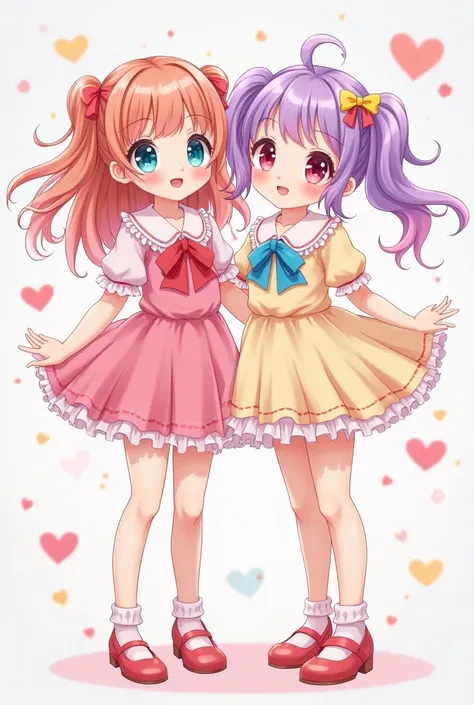 2 Cute Anime Girls Next To Each Other