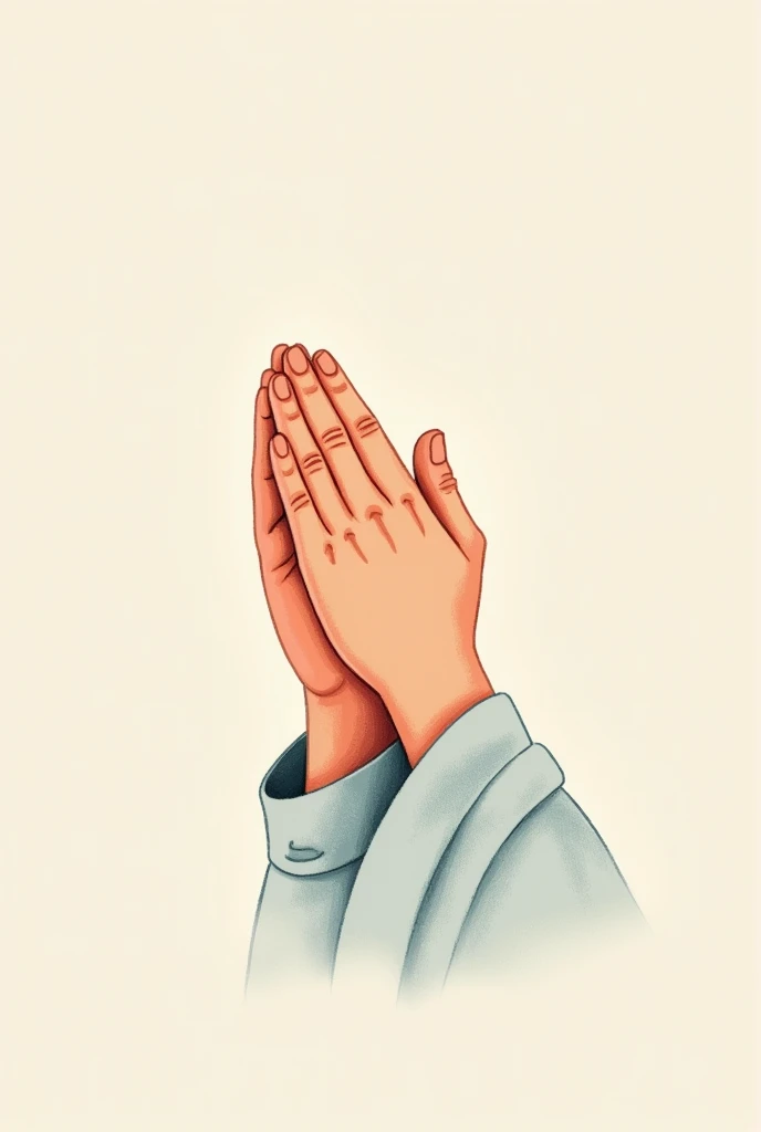 Create a simple different illustration of two  praying hands