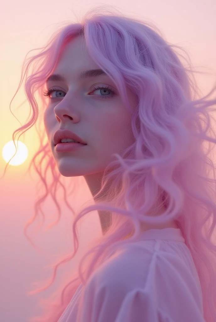 Pink and Orange、Hair color inspired by the pale purple sky