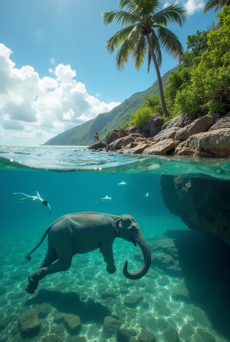 The ocean shore becomes magical, and any jungle animal that bathes gains a temporary aquatic ability. The monkeys learn to dive, the cheetahs swim like sharks, and the elephants glide effortlessly under the waves.