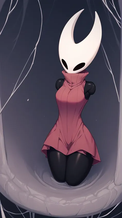 Hornet - Hollow Knight, Masterpiece, Best quality, Amazing quality, Very beautiful, Very large image, Newest, Hollow_Hornet, 1 girl, Thin, Long and beautiful, Thighs, Posing, Armless, Legless, Upper arm, Thighs, Amputated person, Alone_inside, Inside the s...