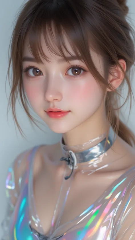 ( shiny and clear eyes :1.1),( very cute young face :1.3),
Professional photography, cute Japanese girl,
 big eyes, bright eyes,
 double eyelids,
 long lashes,
 round eye shape ,
 oval face outline ,
 small and compact face ,
 clean and clean skin ,
 less ...