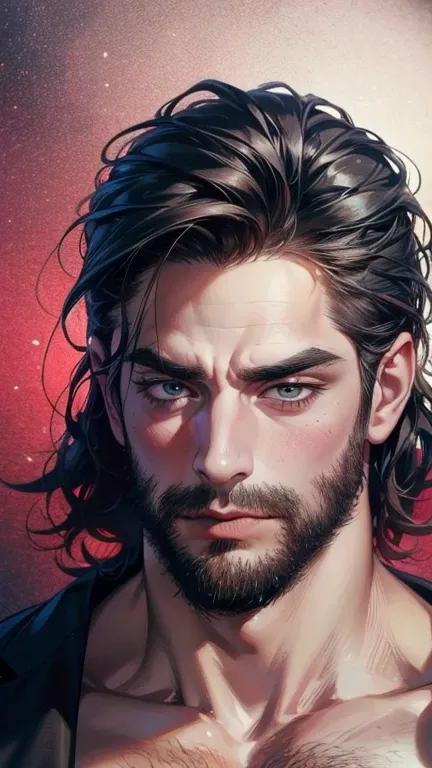 (   best quality,4K,8k,   highres,   masterpiece :1.2),   ultra-detailed   ,(realistic,photorealistic,photo-realistic:1.37),36-year-old man,3 day beard,Beautiful anime,Portraits,strong,Masculine,    with black hair  ,sharp jaw,     mesmerizing eyes     ,  ...