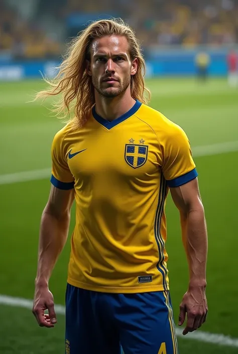 blonde hair male sweeden footballer very tall
