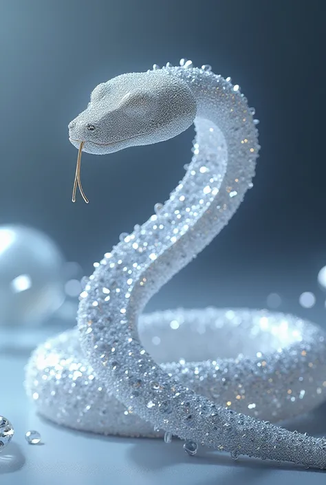 Snake made of diamond。super photo real 4k