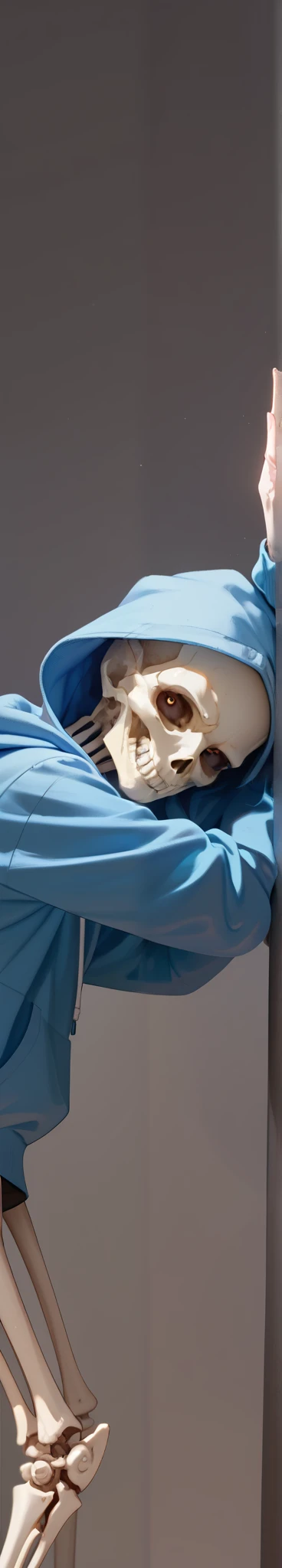 Sans short skeleton blue hoodie 