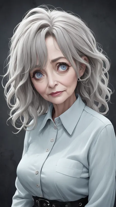 Tim Burton style 、very realistic 、Middle-aged women、