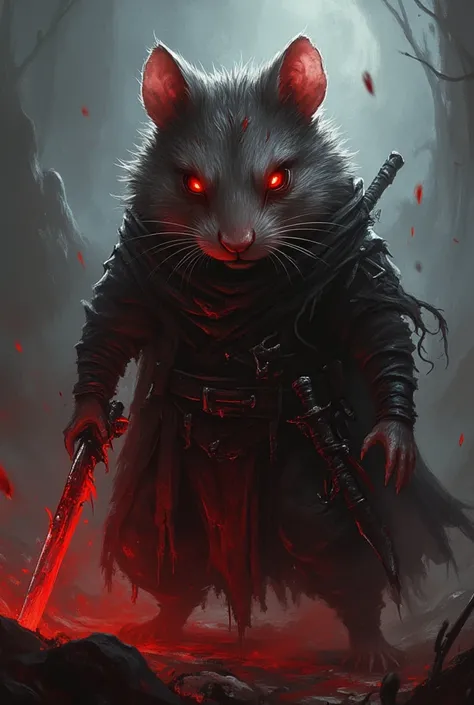 demon hamster assassin,  masterpiece,  best quality , Super Detail,an epic,4K