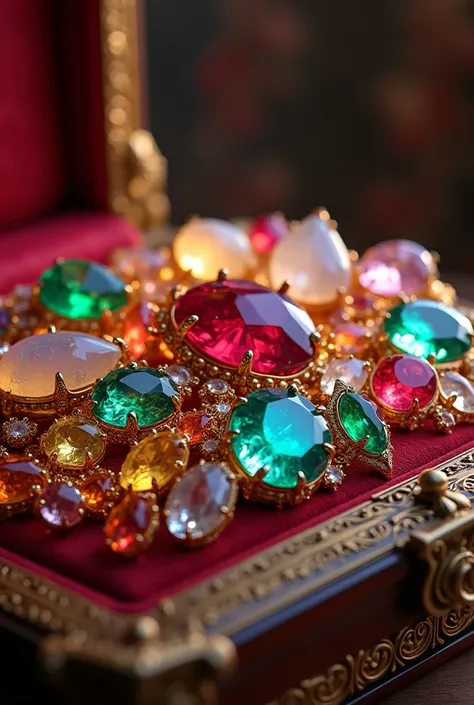 gold, ruby, emeralds, Diamond , opal