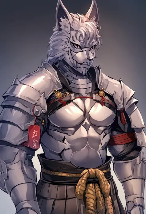 Combine wolf and samurai, wolf wiith armor samurai, Score_9, Score_8_up, Score_7_up, Score_6_up, Score_5_up, Score_4_up, Source_anime, Tag1, Tag2, Quality_masterpiece, Anatomically correct, Detailed skin