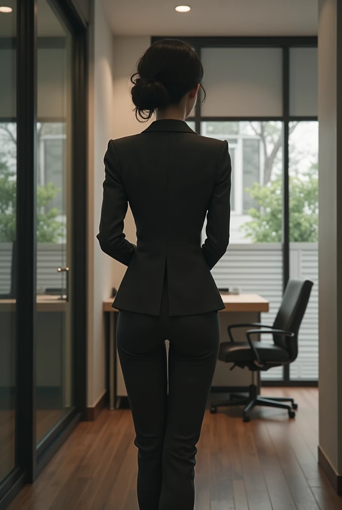   panty line 、P Line、 wearing a pantsuit 、Japanese office lady、Realistic