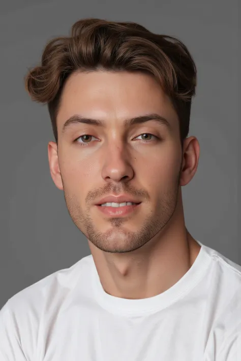 "Create a high-quality, hyper-realistic portrait of a 20-year-old European man with a stylish curtain haircut. ((( Super Realistic:1.4 ))), ((( Photorealistic:1.4 ))), ((( Realistic:1.4 ))), ((( 8K, 4K, High Definition ))), ((( Masterpiece:1.2 ))), ((( UDR...