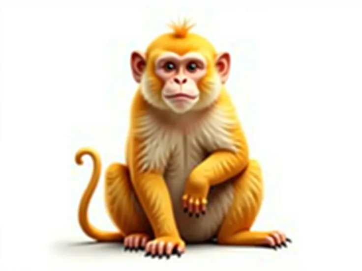 create illustration adult golden monkey with white background