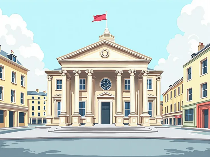 
Cheltenham Town Hall, illustration, vector style