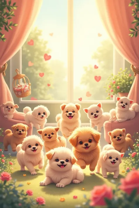 Draw me a lot of beautiful little dogs