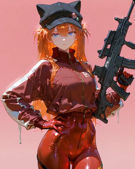        8k wallpaper、masterpiece、最 high quality    、 high quality      、 high detail、、          absurd,  Latest,               female 1 person、 Soryu Asuka Langley、 orange hair、 blue eyes、 red plug suit、 red jersey on the front、( red jersey on the frontの中にプ...