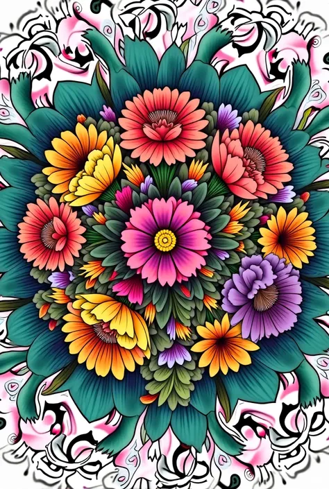 Flower mandala for coloring