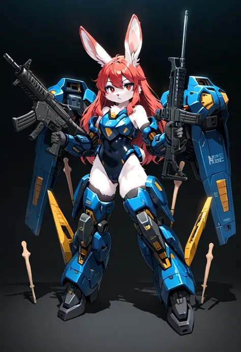 1girl, (furry, kemono:1.4), rabbit girl, animal nose, rabbit ears, Absurd, Armor, (Mecha Armor), (Giant Mecha Arms), (Giant Mecha Legs), Mecha Wings, Chest, Mecha Boots, Thick Chest Armor, Strong Arm Armor, Bare Shoulders, Leotard, High Resolution, Leotard...