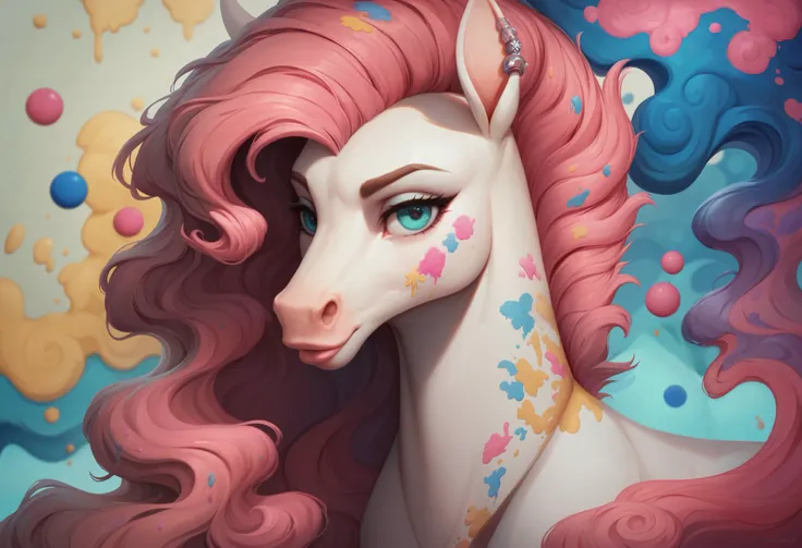  close up of a puzzle piece with a horse, Puzzle Art , Abstract Portrait,  Modern Digital Art ,  Digital Art Masterpiece  ,  punk portrait made with paint ,  full color digital art  ,  painting digital art ,  portrait of a woman made with paint , Mysteriou...