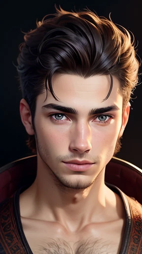 a young jewish man, detailed face, photorealistic, high quality, intricate details, sharp focus, cinematic lighting, elegant pose, warm tones, natural skin texture, beautiful eyes, defined features, subtle smile, thoughtful expression, clean-shaven, close-...