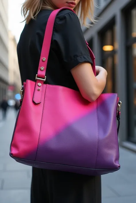  Passion Courier Bag called Bella & Rose, pink on one side and purple on the other. Mix the two colors in the middle.