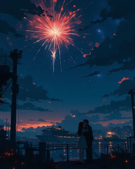 A sudden kiss that wakes you up
Fireworks that explode in the gloomy night
I understand just a little bit what you're looking at in your unreliable gaze
A scandal!
A cruise ship leaves the terminal
And with you waving, it takes off into the night sky