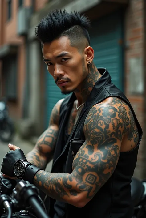 Japanese Hairstylist Yakuza Tattoos Handsome Hairdresser Photos BikerHairDesign